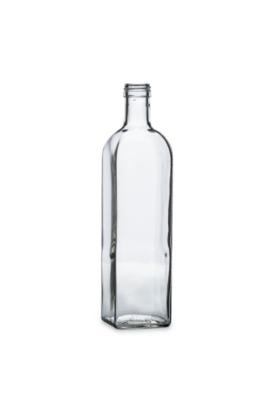 1 Litre White Flint Marasca Glass Oil Bottle (Screw Neck)