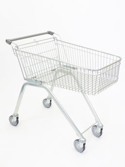 100 Litre Shopping Trolley - Shallow Basket, Bright Zinc Finish