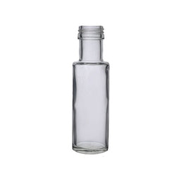 100ml Round Dorica Glass Bottle – Sauce & Dressing Bottle with 24mm R3 Black Cap