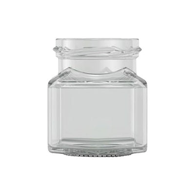 130ml Square Jam Jar – Clear Glass Preserve Jar