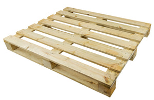 Bright wooden export pallet 1200x1000x120mm ISPM 15 heat treated with 4-way entry