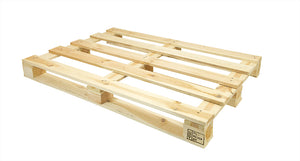 Bright Wooden One-Way Pallet 1200 x 800mm | ISPM 15 Heat Treated 4-Way Entry Fiber Spool Pallet