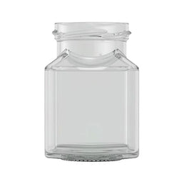 200ml Clear Square Jam Jar – Glass Food Jar