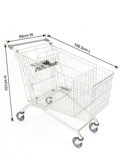 Refurbished Shopping Trolley with Single Toddler Seat, 212 Litre Capacity