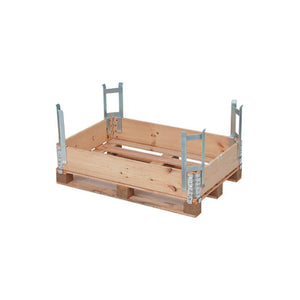 Durable metal spacer frame for stacking standard pallet collars