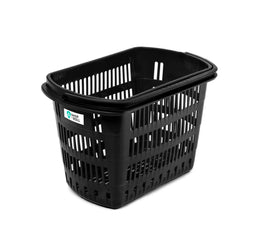 30L Plastic Shopping Basket, Black Retail Hand Basket