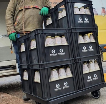 Milk Box Stack On Ropes Milk Trolley | Steel Roll Cages | Dairy Handling Equipment – AB Handling