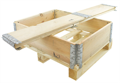Wooden Pallet Collar 800 x 600 x 200mm – 4 Hinge Stacking Frame | ISPM 15 Export Approved