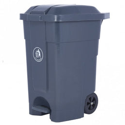 70L Plastic Mobile Pedal Bin - Wheeled Hands-Free Waste Bin