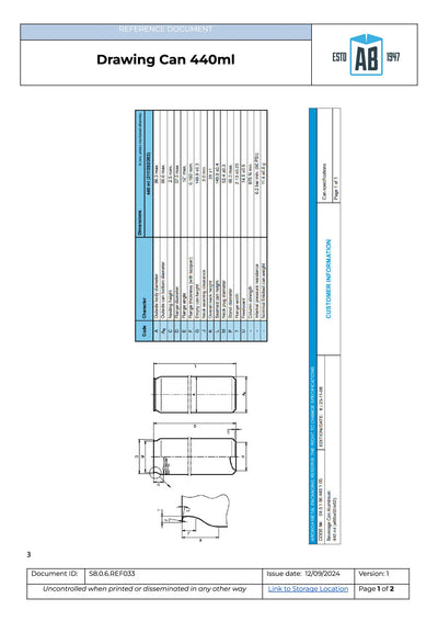 Canette en aluminium de boisson 440ml