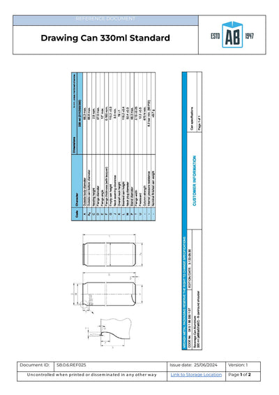 Canette en aluminium de boisson 330 ml