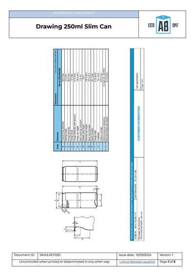 Canette en aluminium de boisson 250 ml