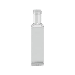 8oz Square Sauce Bottle (227ml) – Clear Glass Sauce & Dressing Bottle
