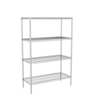 Zinc Wire Shelving – Static Unit 1590mm High | 4 Tier Heavy Duty Storage Rack