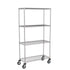 Zinc Wire Shelving – Mobile Unit 1740mm High | 4 Tier Heavy Duty Storage Rack