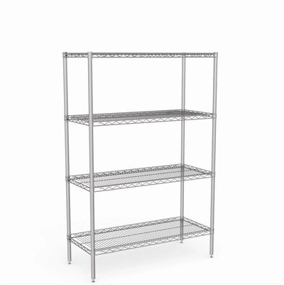 Stainless Steel Wire Shelving – Static Unit 1650mm High, 4 Tier, Catering & Hospital Grade