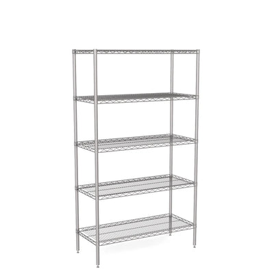 Zinc Wire Shelving – Static Unit 1895mm High | 5 Tier Heavy Duty Storage Rack
