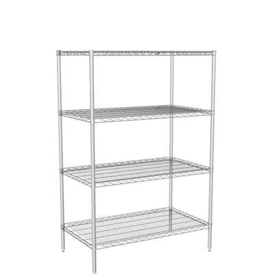 Zinc Wire Shelving – Static Unit 1590mm High | 4 Tier Heavy Duty Storage Rack