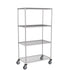 Zinc Wire Shelving – Mobile Unit 1740mm High | 4 Tier Heavy Duty Storage Rack