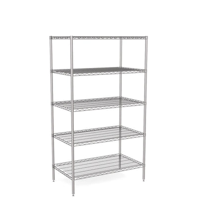 Zinc Wire Shelving – Static Unit 1895mm High | 5 Tier Heavy Duty Storage Rack