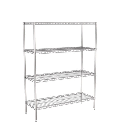 Zinc Wire Shelving – Static Unit 1590mm High | 4 Tier Heavy Duty Storage Rack