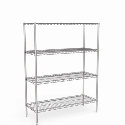 Stainless Steel Wire Shelving – Static Unit 1650mm High, 4 Tier, Catering & Hospital Grade