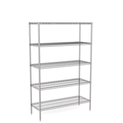 Zinc Wire Shelving – Static Unit 1895mm High | 5 Tier Heavy Duty Storage Rack