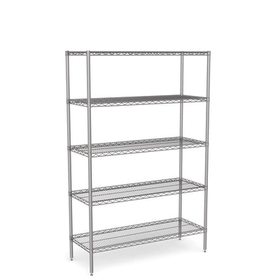 Stainless Steel Wire Shelving – Static Unit 1800mm High, 5 Tier, Catering & Hospital Grade