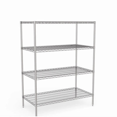 Stainless Steel Wire Shelving – Static Unit 1650mm High, 4 Tier, Catering & Hospital Grade