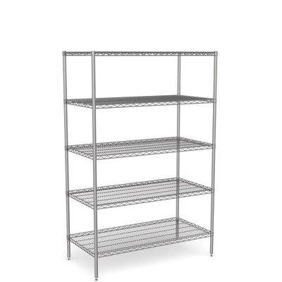 Stainless Steel Wire Shelving – Static Unit 1800mm High, 5 Tier, Catering & Hospital Grade