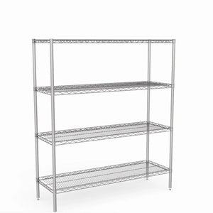 Stainless Steel Wire Shelving – Static Unit 1650mm High, 4 Tier, Catering & Hospital Grade