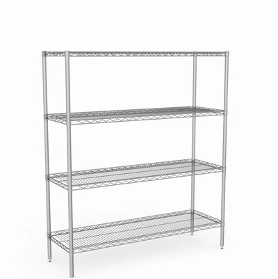 Stainless Steel Wire Shelving – Static Unit 1650mm High, 4 Tier, Catering & Hospital Grade