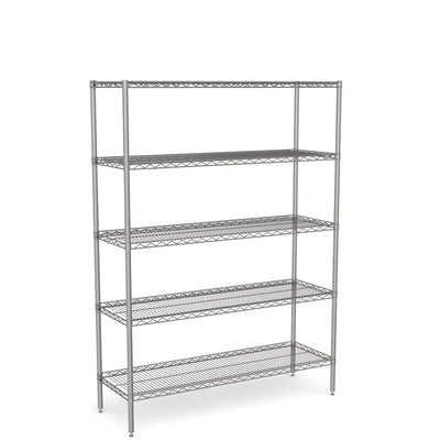 Stainless Steel Wire Shelving – Static Unit 1800mm High, 5 Tier, Catering & Hospital Grade