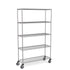 Stainless Steel Wire Shelving – Mobile Unit 1950mm High, 5 Tier, Catering & Hospital Grade