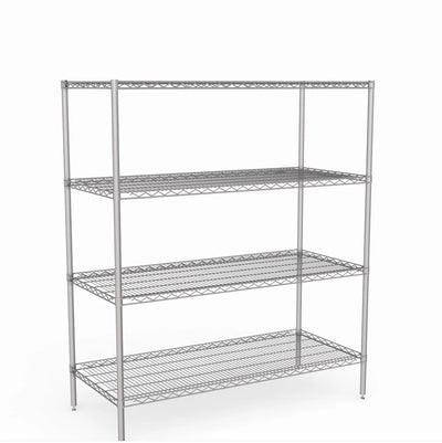 Stainless Steel Wire Shelving – Static Unit 1650mm High, 4 Tier, Catering & Hospital Grade