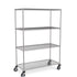 Stainless Steel Wire Shelving – Mobile Unit 1800mm High, 4 Tier, Catering & Hospital Grade