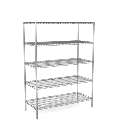 Zinc Wire Shelving – Static Unit 1895mm High | 5 Tier Heavy Duty Storage Rack