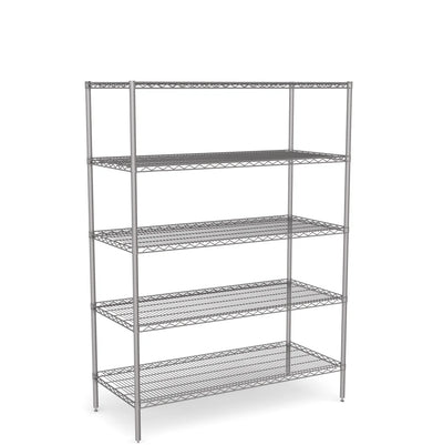 Stainless Steel Wire Shelving – Static Unit 1800mm High, 5 Tier, Catering & Hospital Grade