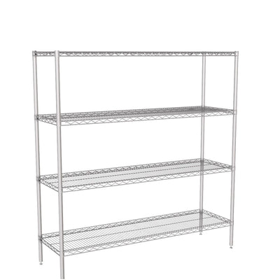 Zinc Wire Shelving – Static Unit 1590mm High | 4 Tier Heavy Duty Storage Rack