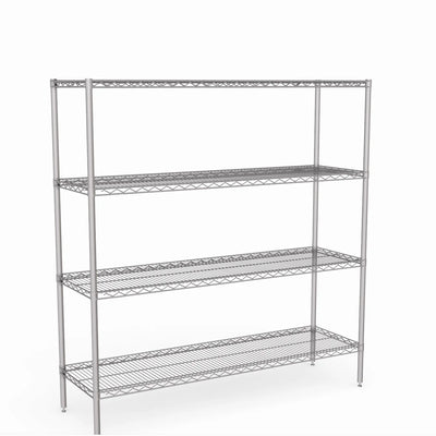 Stainless Steel Wire Shelving – Static Unit 1650mm High, 4 Tier, Catering & Hospital Grade