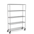 Stainless Steel Wire Shelving – Mobile Unit 1950mm High, 5 Tier, Catering & Hospital Grade