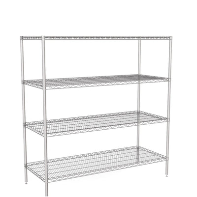 Zinc Wire Shelving – Static Unit 1590mm High | 4 Tier Heavy Duty Storage Rack