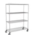 Zinc Wire Shelving – Mobile Unit 1740mm High | 4 Tier Heavy Duty Storage Rack