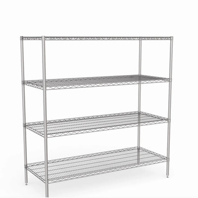 Stainless Steel Wire Shelving – Static Unit 1650mm High, 4 Tier, Catering & Hospital Grade