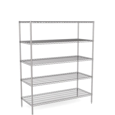 Zinc Wire Shelving – Static Unit 1895mm High | 5 Tier Heavy Duty Storage Rack