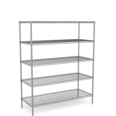 Stainless Steel Wire Shelving – Static Unit 1800mm High, 5 Tier, Catering & Hospital Grade