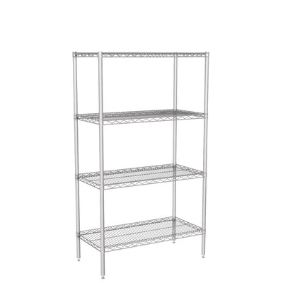 Zinc Wire Shelving – Static Unit 1590mm High | 4 Tier Heavy Duty Storage Rack
