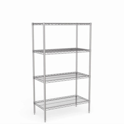 Stainless Steel Wire Shelving – Static Unit 1650mm High, 4 Tier, Catering & Hospital Grade