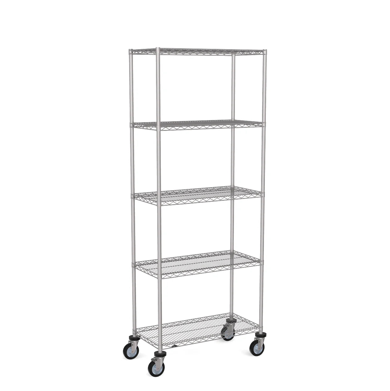 Zinc Wire Shelving – Mobile Unit 2045mm High | 5 Tier Heavy Duty Stora ...