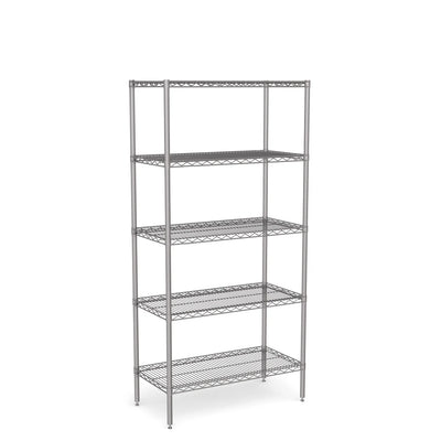 Stainless Steel Wire Shelving – Static Unit 1800mm High, 5 Tier, Catering & Hospital Grade